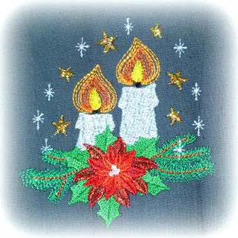 Stickdatei Adventsgesteck mit Kerze - 10x10 cm