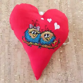 ITH Stickdatei Herz Vögel 18 x 30 cm
