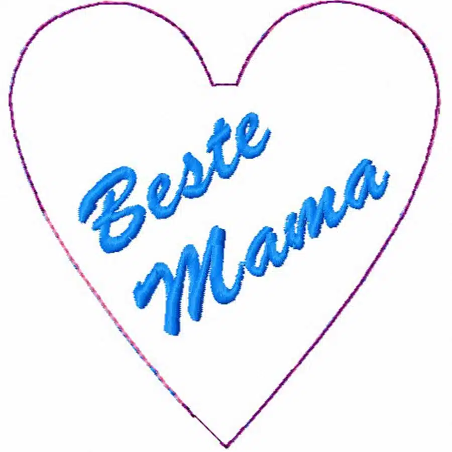 Stickmuster ITH Herz Beste Mama Vorschau