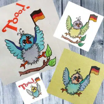 Kritzelvogel Fußball Stickdatei 10x10 und 13x18