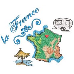 Stickdesign Frankreich Karte Set vorschlag
