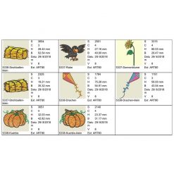 Stickdatei Herbst-Set 1010 uebersicht