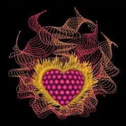 Stickdatei Herz in Flammen 1010 vorschau