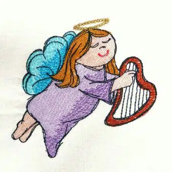Pummelengel Harfe Stickdatei 1010