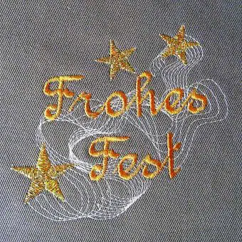 Stickdatei Frohes Fest Kostprobe