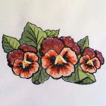 Stiefmuetterchen Stickdatei 13x18 cm