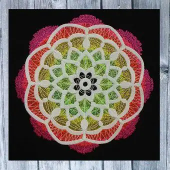 Batik Mandala Stickdatei 20 x 20 cm