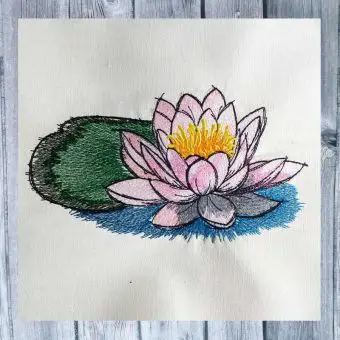 Seerose 13 x 18 cm - Stickdatei