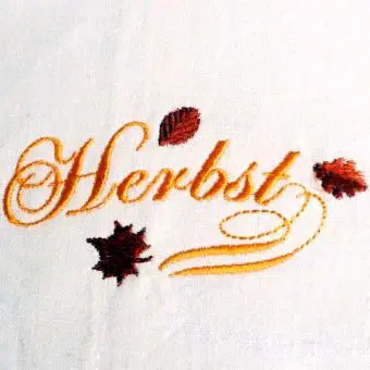 Herbst Schriftzug kostenlos Stickdatei