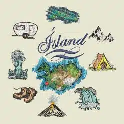 Stickdatei Island Karte Set Minis vorschau
