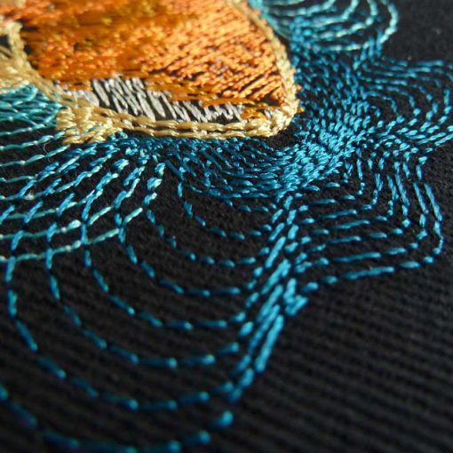 Stickdatei Goldfisch rippled stitch detail1