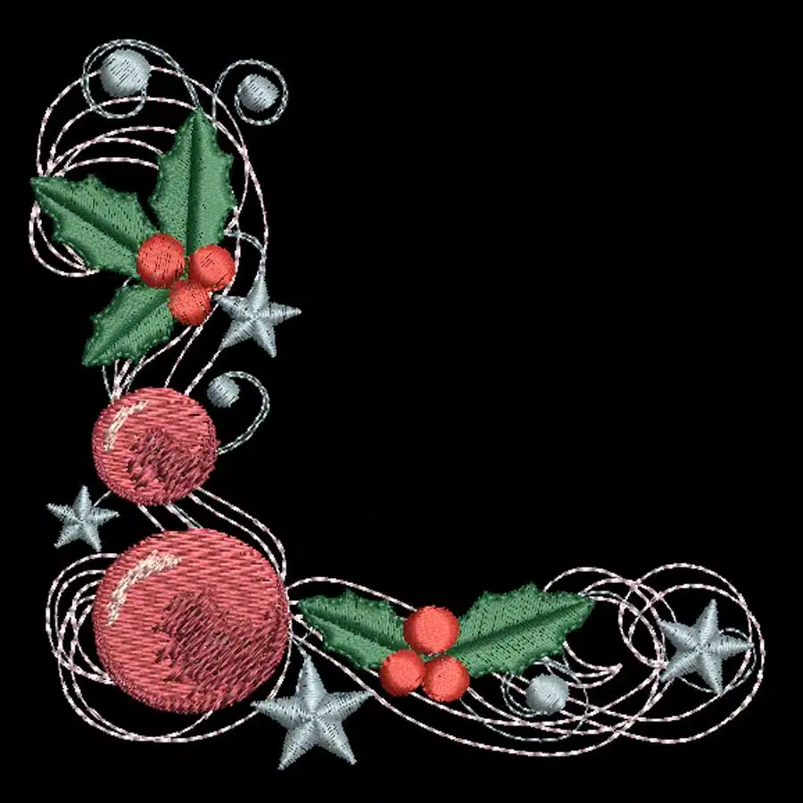 Stickdatei Weihnachtsecke Kugeln 10x10