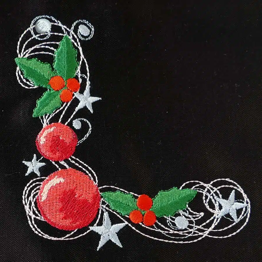 Stickdatei Weihnachtsecke Kugeln klein