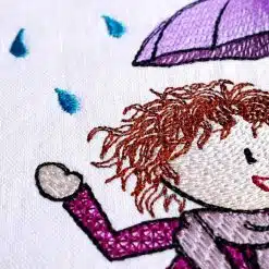 Stickdatei Mädchen mit Regenschirm1