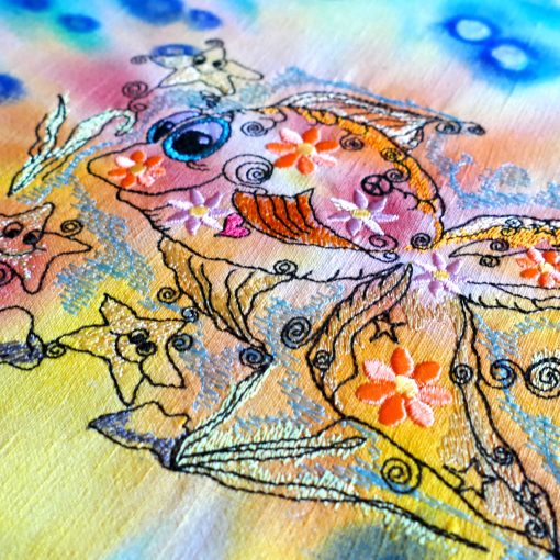 Stickdatei Goldfisch mit Hintergrund