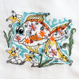 Stickdatei Hippie-Fisch
