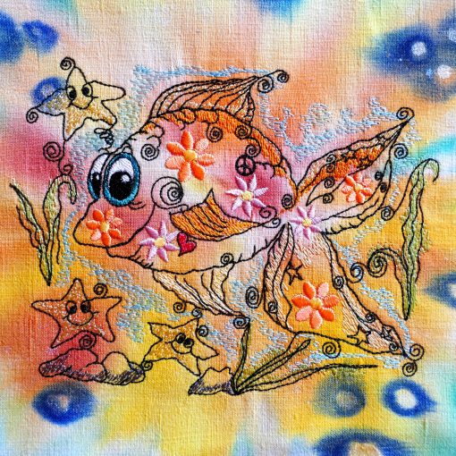 Stickdatei Hippie-Fisch Variante