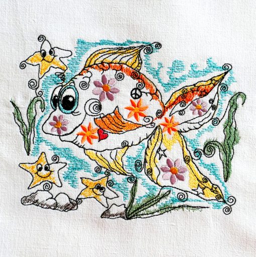 Stickdatei Hippie-Fisch