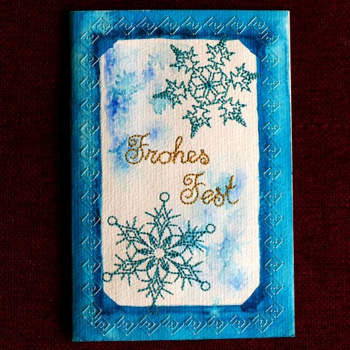 Stickdatei Schneeflocke auf Karte gestickt01