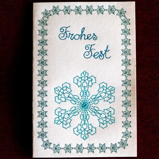 Stickdatei Schneeflocke auf Karte gestickt02