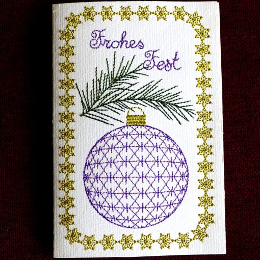 Stickdatei Weihnachtskugel auf Karte gestickt02