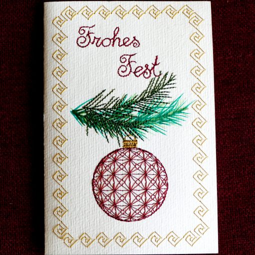 Stickdatei Weihnachtskugel auf Karte gestickt03