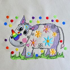 5726 Stickdatei Hippie-Nashorn Konfetti