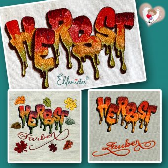 Stickdatei Herbst Graffiti Set