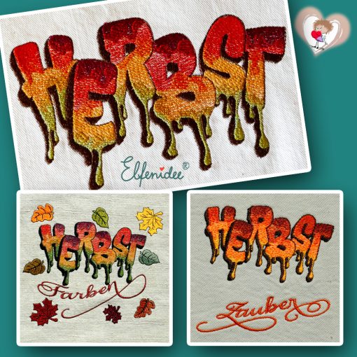 Stickdatei Herbst Graffiti Set