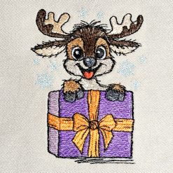 Elch mit Schneeflocken klein