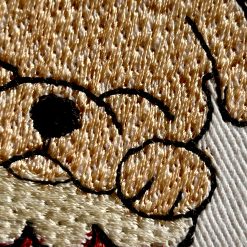 7121 Stickdatei Kostprobe Socke Hund Detail Kopf